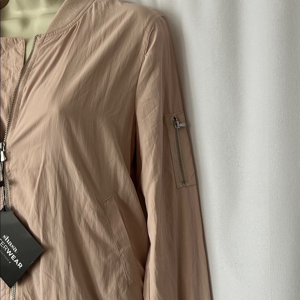 Shasa NWT Blush Pink Outerwear Zip Light Long Sleeve Jacket Coat **Size S** 🌸🌸 - Picture 4 of 5